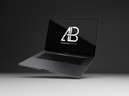 Free Realistic 2016 Space Gray Macbook Pro Mockup Vol.8