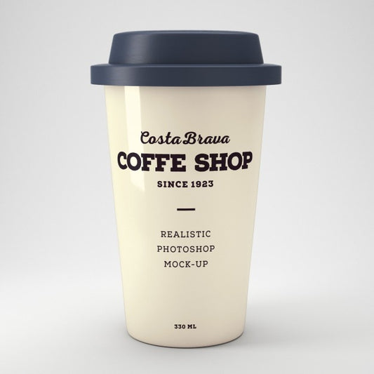 Free Realistic Coffee Cup Mockup Psd