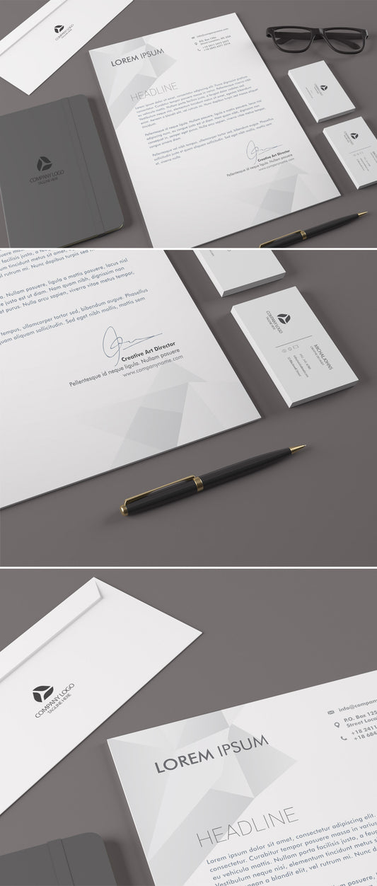 Free Realistic Corporate Identity Stationary Mockup
