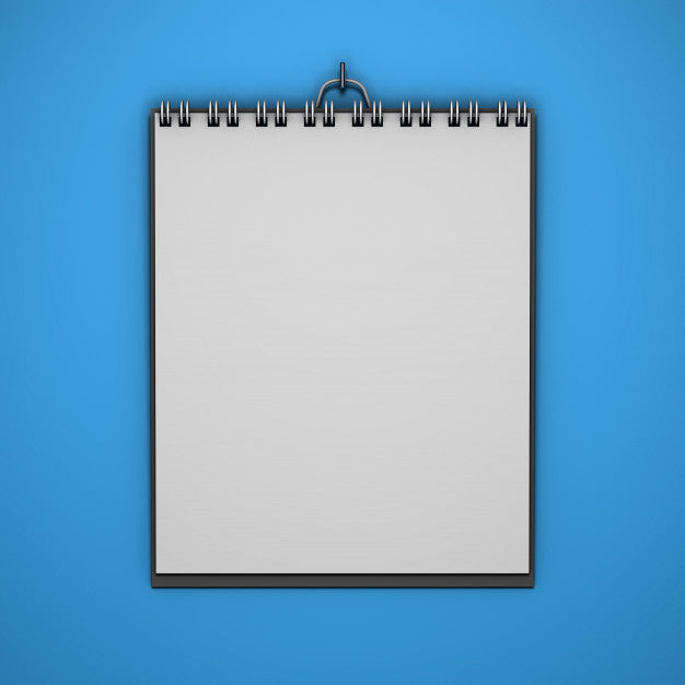 Free Realistic Hanging Calendar Mockup With Color Background Psd
