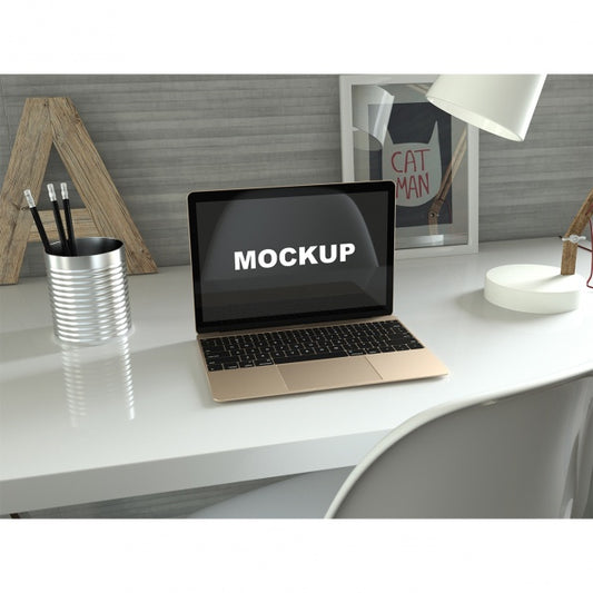 Free Realistic Laptop Presentation Psd
