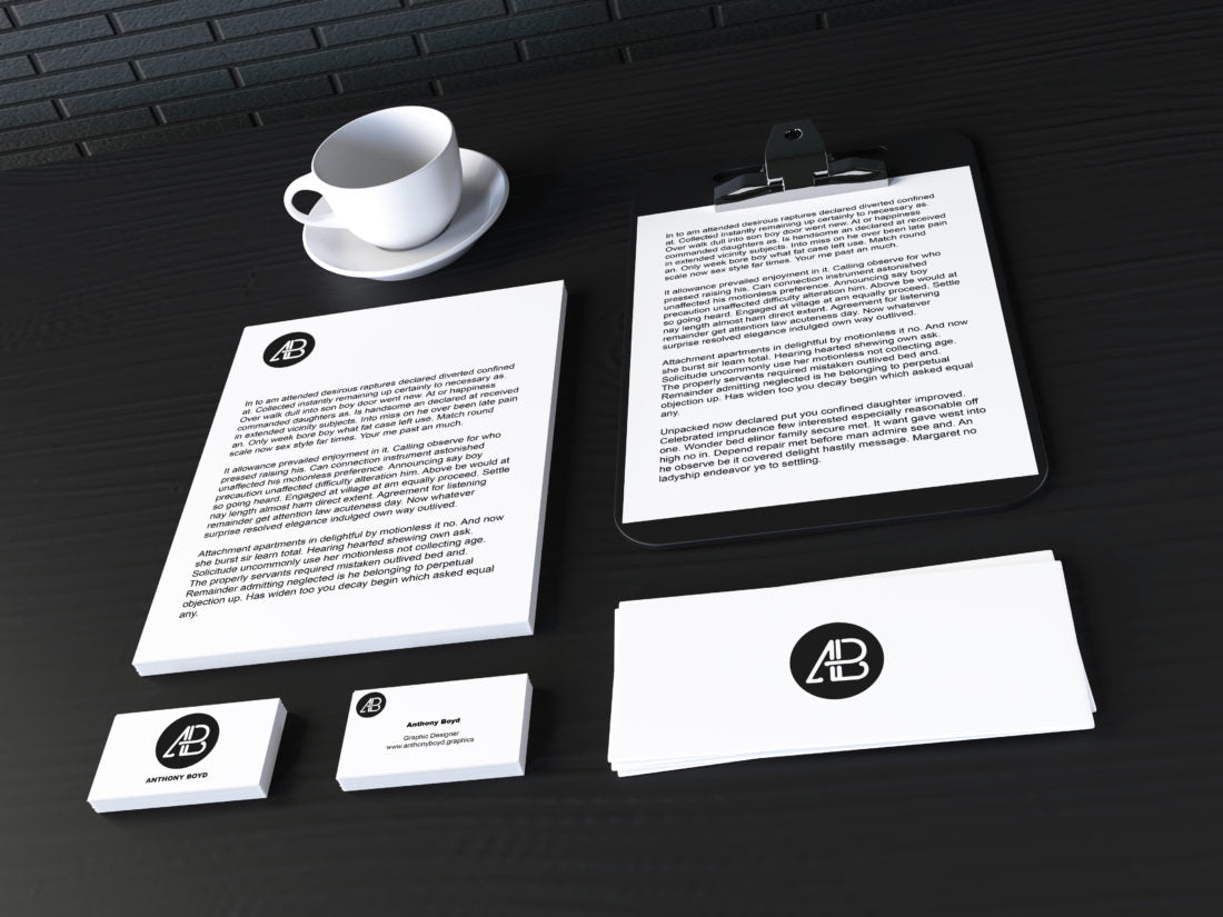 Free Realistic Stationary Branding & Identity Mockup