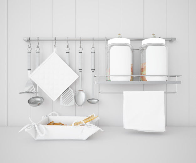 Free Realistic Utensils Kitchen Mockup Psd