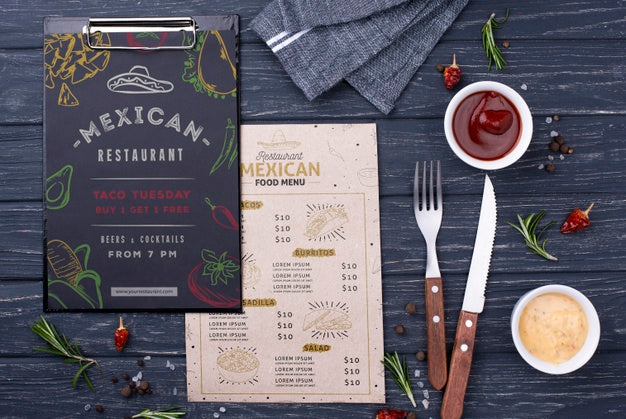Free Restaurant Menu Concept Mock-Up Psd