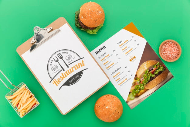 Free Restaurant Menu Concept Mockup Psd