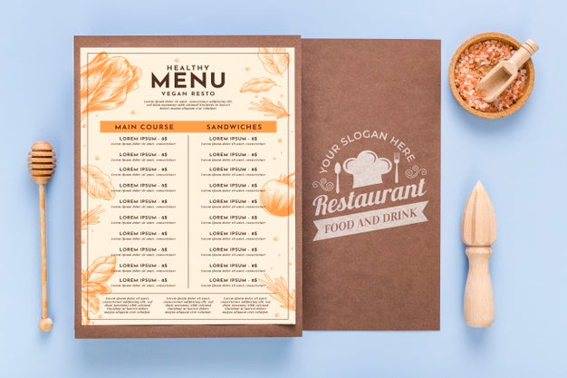 Free Restaurant Menu Concept Mockup Psd