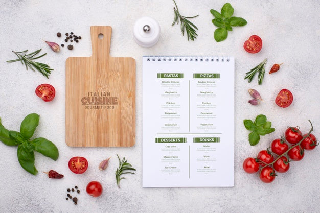 Free Restaurant Menu Concept Mockup Psd