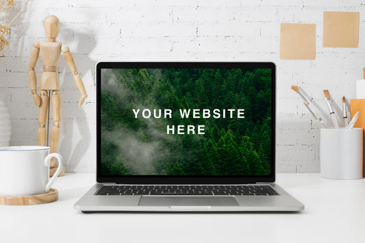 Free Retina Macbook Workspace Mockup