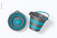 Free Retractable Bucket Mockup, Top View Psd