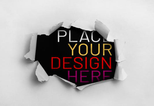 Free Ripped Paper Over Black Background Mockup Psd