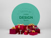 Free Round Board Among Presents Psd