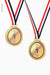 Free Round Competition Medals With Ribbon Mockup Psd