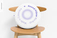 Free Round Pillow With Chair Mockup Psd