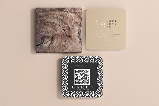Free Rounded Corner Square Business Cards Mockup Psd
