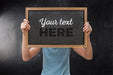 Free School Chalkboard In Hand Mockup Psd