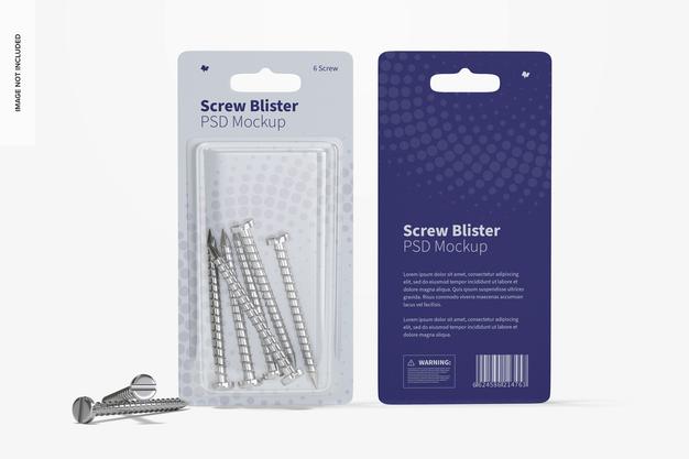Free Screw Blister Mockup Psd