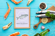 Free Sea Food Composition With Frame Mock-Up Psd