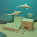 Free Sea Life And Cardboard Boxes Underwater With Mock-Up Psd