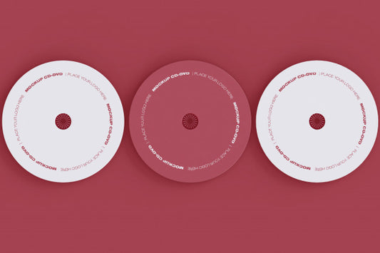 Free Set Of Three Cd Discs Mockup Psd