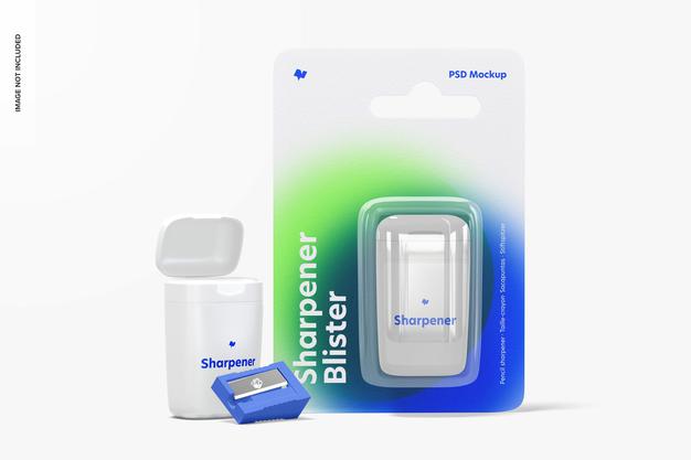 Free Sharpener Blister Mockup, Front View Psd