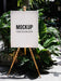 Free Shop Sign On An Easel Mockup Psd