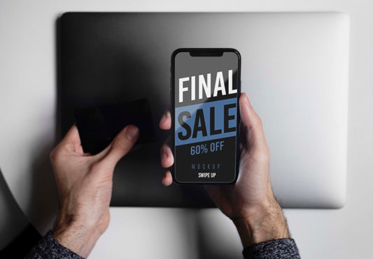 Free Shopping Online On Laptop And Phone Concept Psd