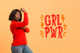 Free Side View Woman Expressing Girl Power Psd