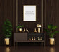 Free Sideboard In Wooden Living Room With Frame Mockup Psd
