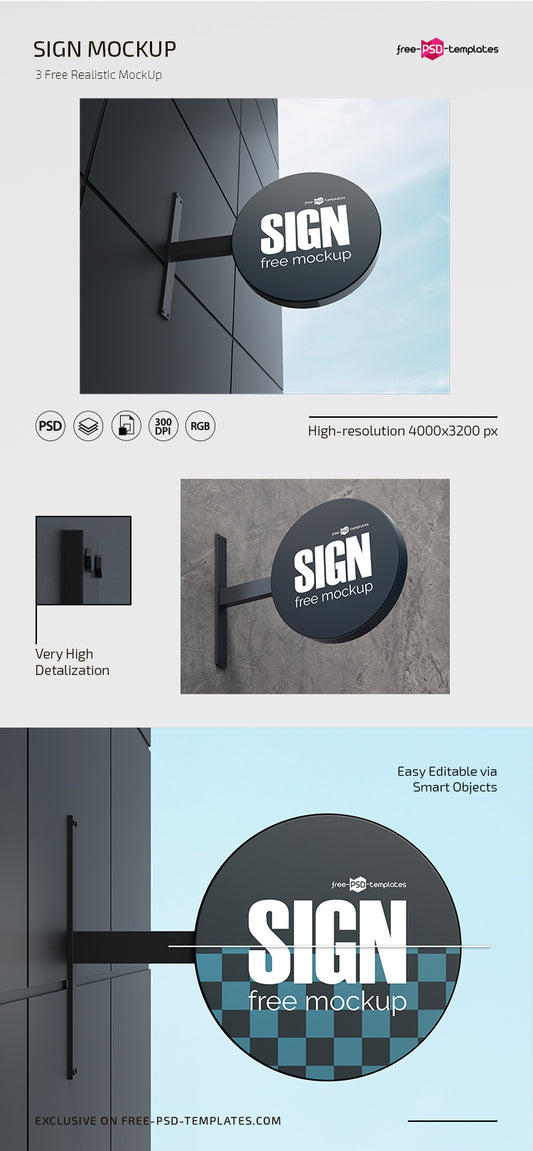 Free Sign Mockup In Psd