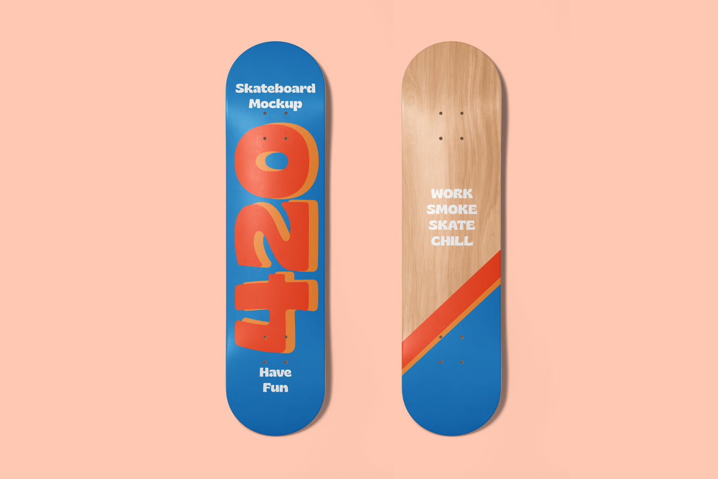 Free Skateboard Mockup
