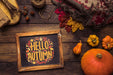 Free Slate Mockup With Autumn Concept Psd
