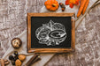 Free Slate Mockup With Autumn Concept Psd