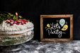 Free Slate Mockup With Birthday Cake Psd