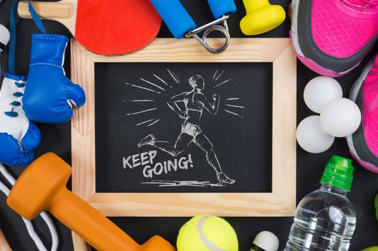 Free Slate Mockup With Fitness Concept Psd