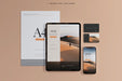 Free Smart Phone And Tablet With Business Cards Mockups Psd