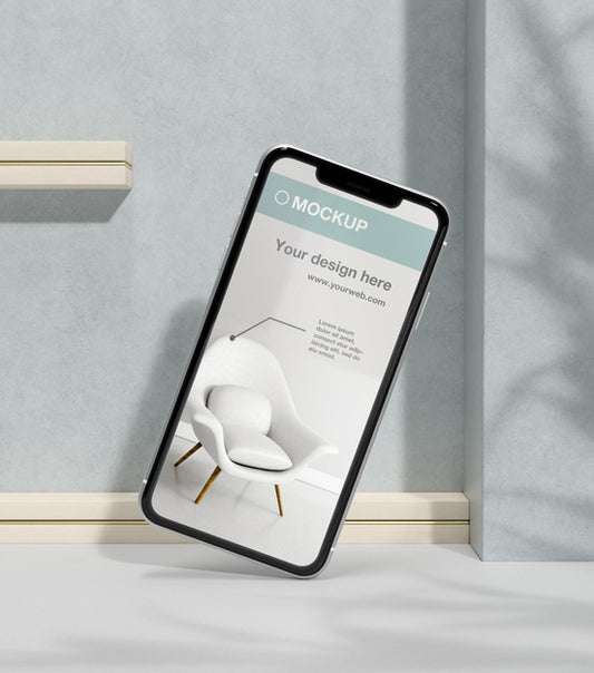 Free Smartphone Mock-Up Arrangement With Stone And Metallic Elements Psd