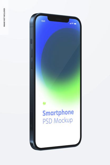 Free Smartphone Mockup On White Psd