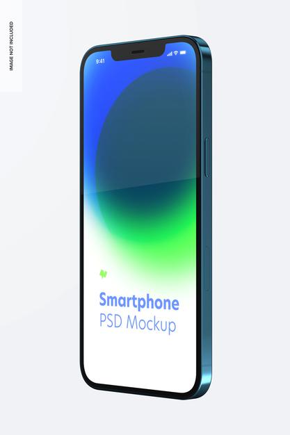 Free Smartphone Mockup On White Psd