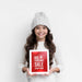 Free Smiley Girl With Paper Sheet For Winter Sales Psd