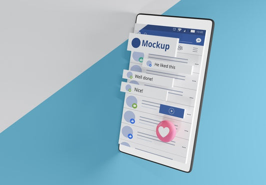 Free Social Media App Interface On Mock-Up Device Psd