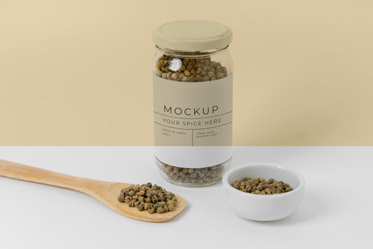 Free Spices With Label Mock-Up Assortment Psd