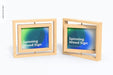 Free Spinning Wood Frame Signs Mockup Psd