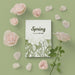 Free Spring Card With 3D Blossom Floral Frame Psd