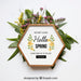 Free Spring Mockup With Hexagonal Frame Psd