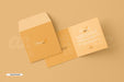 Free Square Bifold Invitation Card Mockup Psd