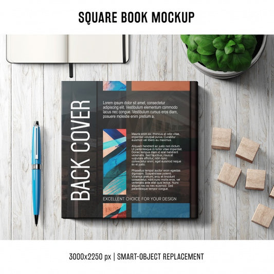 Free Square Book Mockup Psd