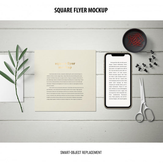 Free Square Flyer Mockup Psd
