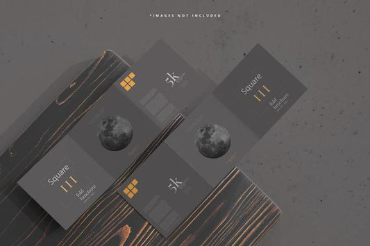 Free Square Tri Fold Brochure Mockup Psd