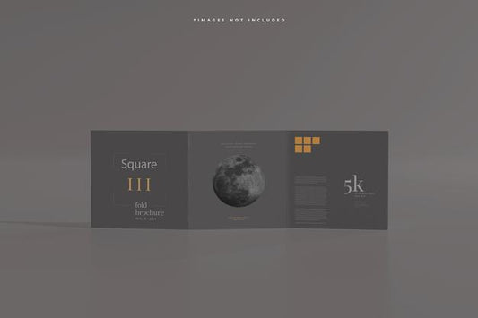 Free Square Tri Fold Brochure Mockup Psd