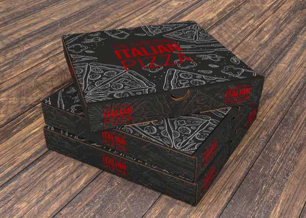Free Stacked Pizza Boxes Mockup Psd